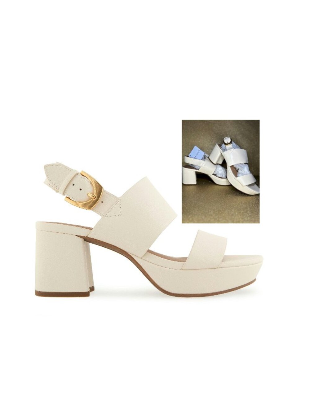 Aerosoles Women's Camera Open Toe Platform Ivory Sandals Size 8.5 NWOB